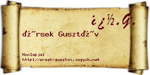 Érsek Gusztáv névjegykártya