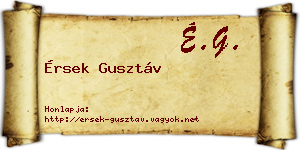 Érsek Gusztáv névjegykártya
